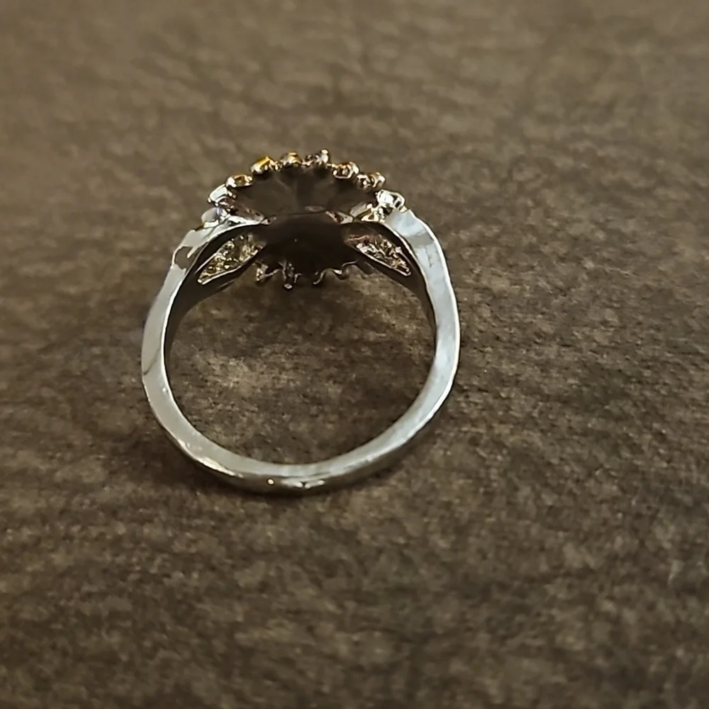Two-tone Sunflower Ring Size 10